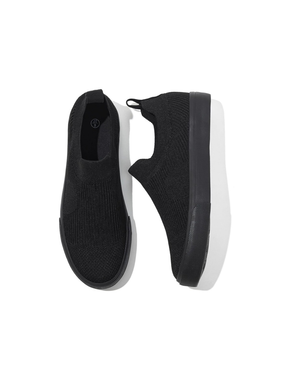 Black Slip-On Knit Sneaker Womens Size 6